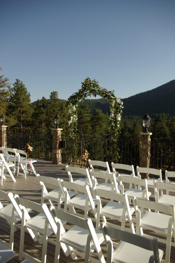 Wedding chairs and Arbor at arrowhead manor